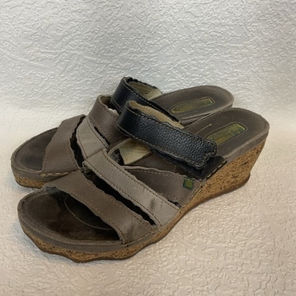 El Naturalista‎ Strappy Boho Retro Slide Sandals Women 40/US9.5 Mexico Leather
